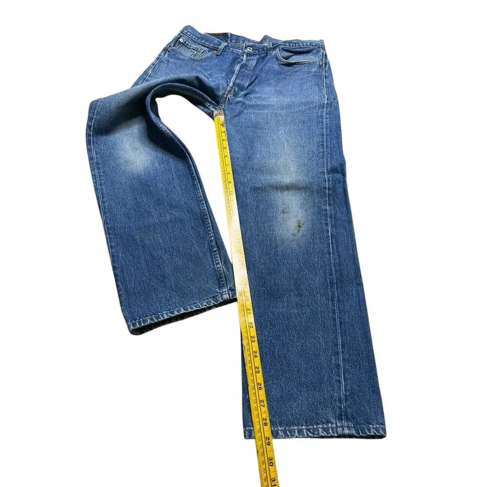Levi's 80s 501 Jeans Men's 38x30 USA Vintage Distressed Blue Denim Actual 35x29